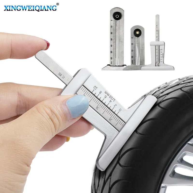 Tire Pattern Vernier Groove Depth Gauge 30mm 50mm 60mm Stainless Steel Measurement Tool Tire Pattern Safety Ruler