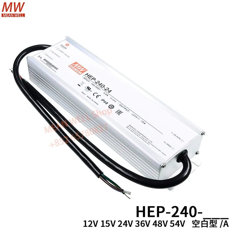 Original MEAN WELL 240W Switching Power Supply for Harsh Environment HEP-240-12A HEP-240-15A HEP-240-24A HEP-240-36A HEP-240-48A