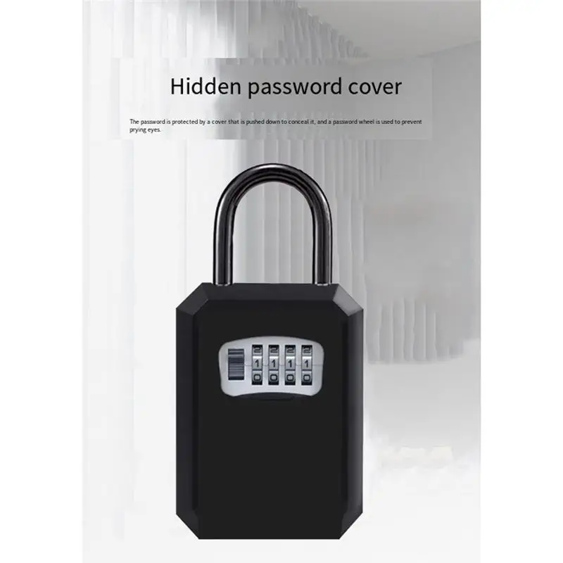 M01K 4Digit Code Box Wall-Mounted Password Key Box No-Drilling Required Decorative Home Use Construction Site Entrance Lock