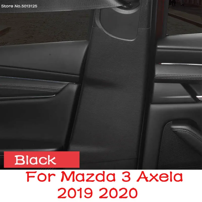 Car B Pillar Anti-kick Protective Mat Seat Belt Pad Cover Leather Stickers For Mazda 3 Axela 2022 2019 2020 2021 Car Accessories