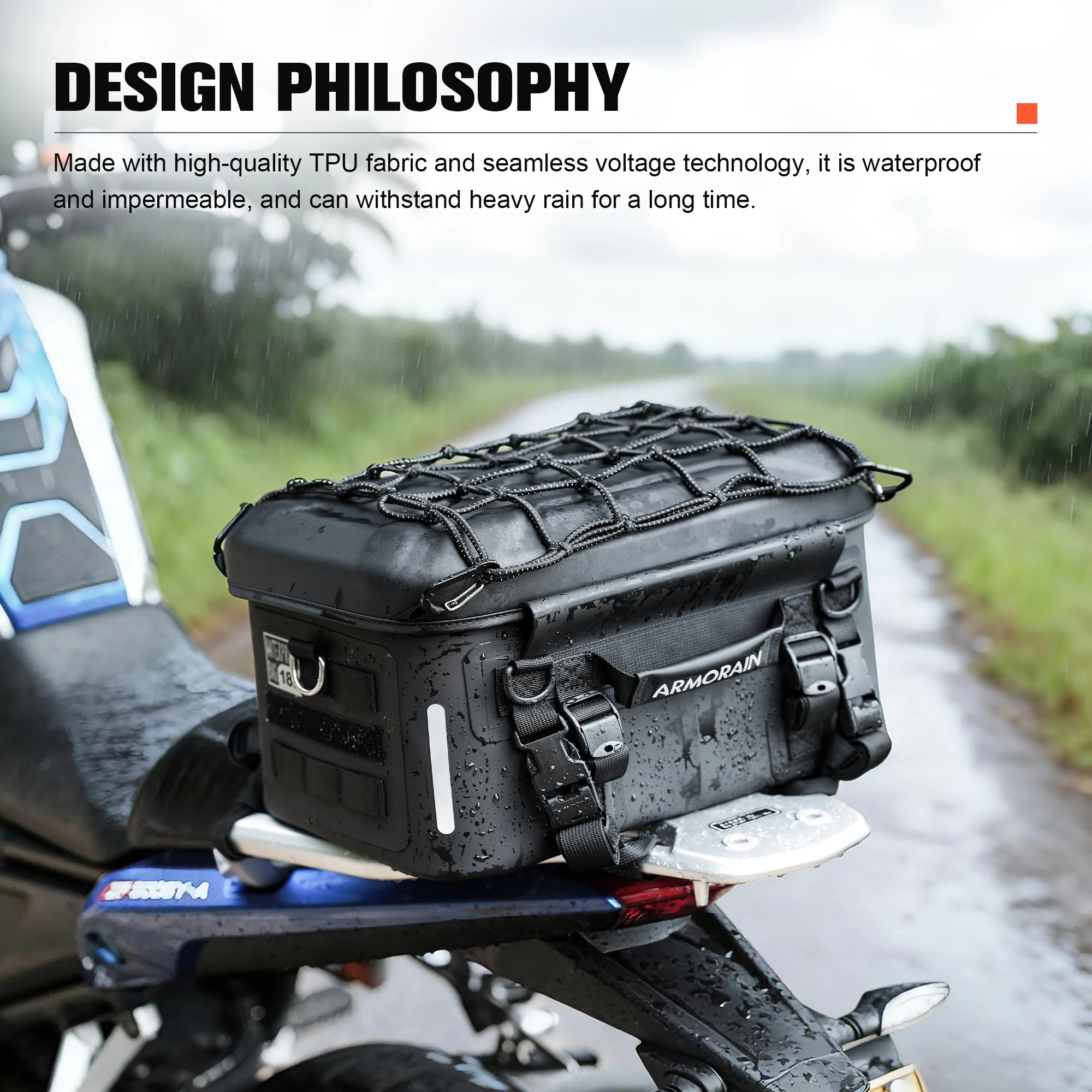Motorcycle Hard Shell Waterproof Rear Seat Tail Bag Anti-collision Camera Equipment Storage Bag Motorbike Travel Luggage