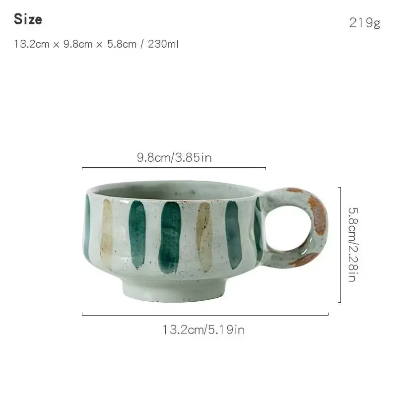 

Japanese hand-painted retro graffiti ceramic coffee cups handmade rough pottery creative gifts cross-border special gift accompa