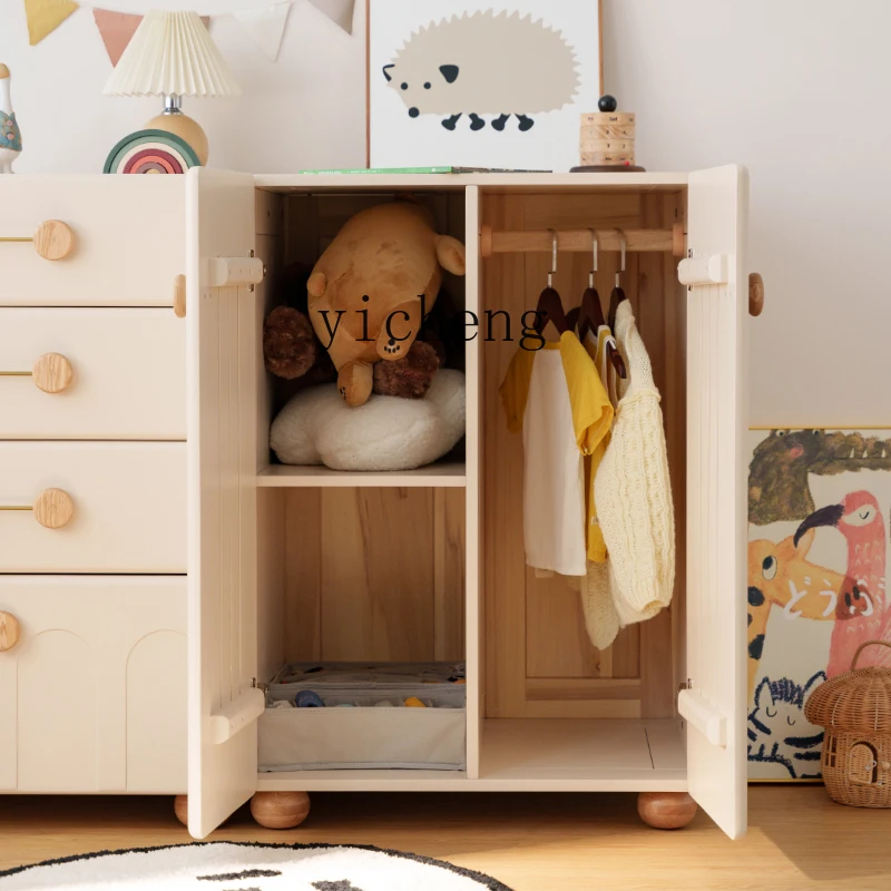 Tqh Massivholz Kinder schrank Kommode kleiner Schrank Schließfach Schlafzimmer Baby kleiner Kleider schrank