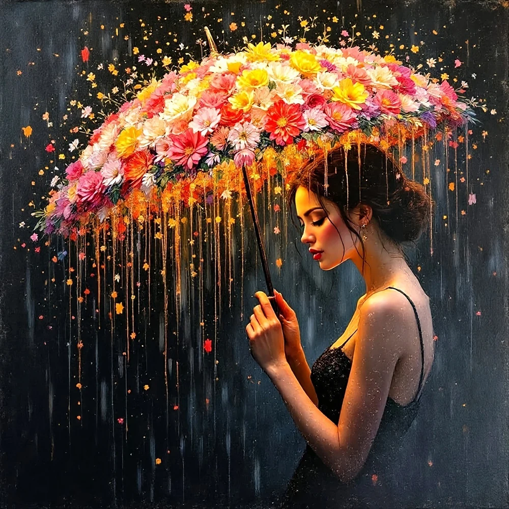 Art Craft Umbrella - EverShine ダイヤモンドペインティング 女性 5D フルドリル モザイク