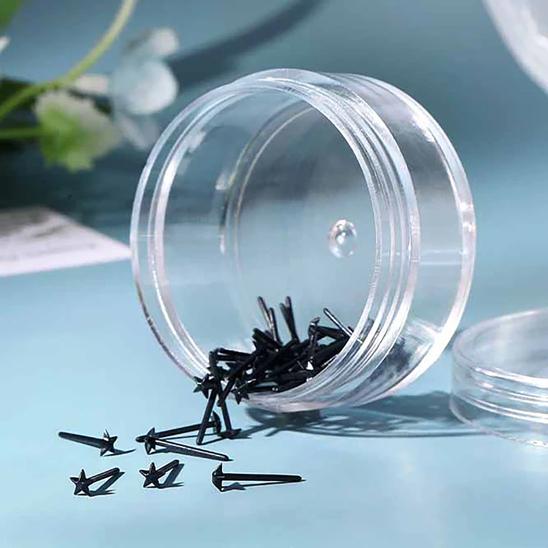 50/100Pcs Black/Transparent Anti-allergy Plastic Stud Earrings Anti-blocking Ear Sticks Kit Heart Star Earrings Accessories