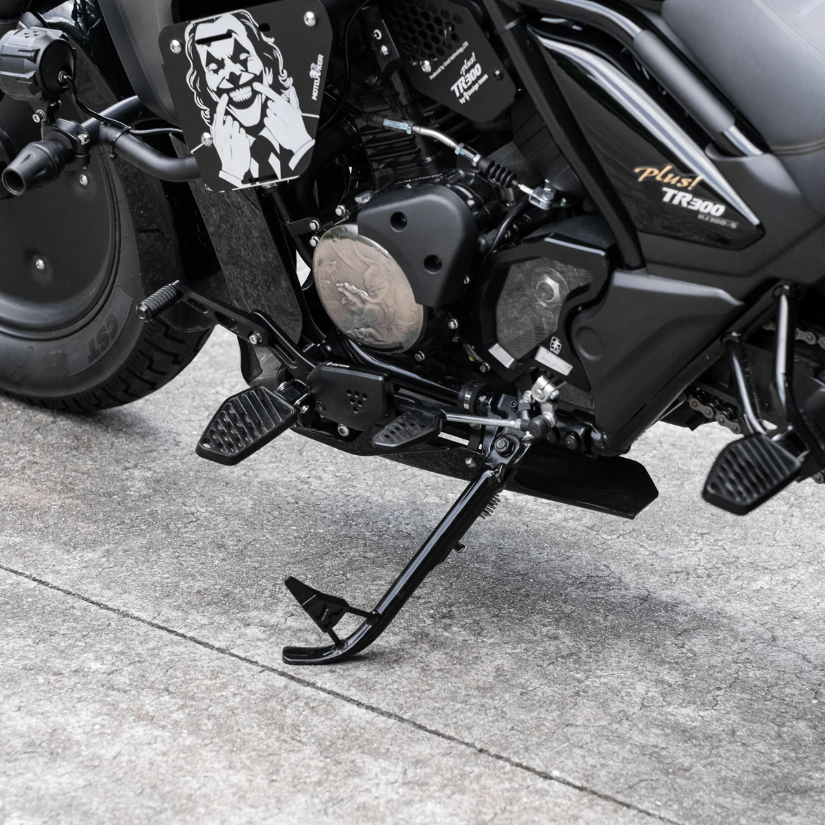 Modified Side Brace Extension Rod CNC Side Bracket Extension Labor-saving and Convenient Parking for Haojue TR300 Cruiser Plus