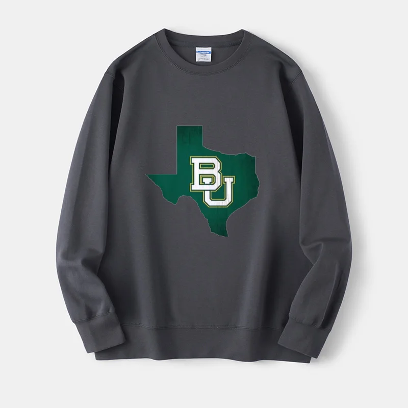 

Толстовка-худи унисекс Baylor School Uniform с круглым вырезом, свободного кроя, для студентов колледжей, удобная, из смесового хлопка, с длинными рукавами