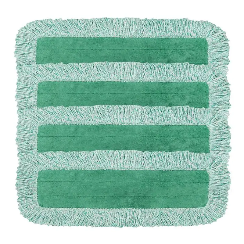 AEE2-4Pc Dust Mop Pads For Microfiber Dust Mop,Mop Replacement With Fringe-Reusable Wet & Dry Cleaning Flat Mop System Refill