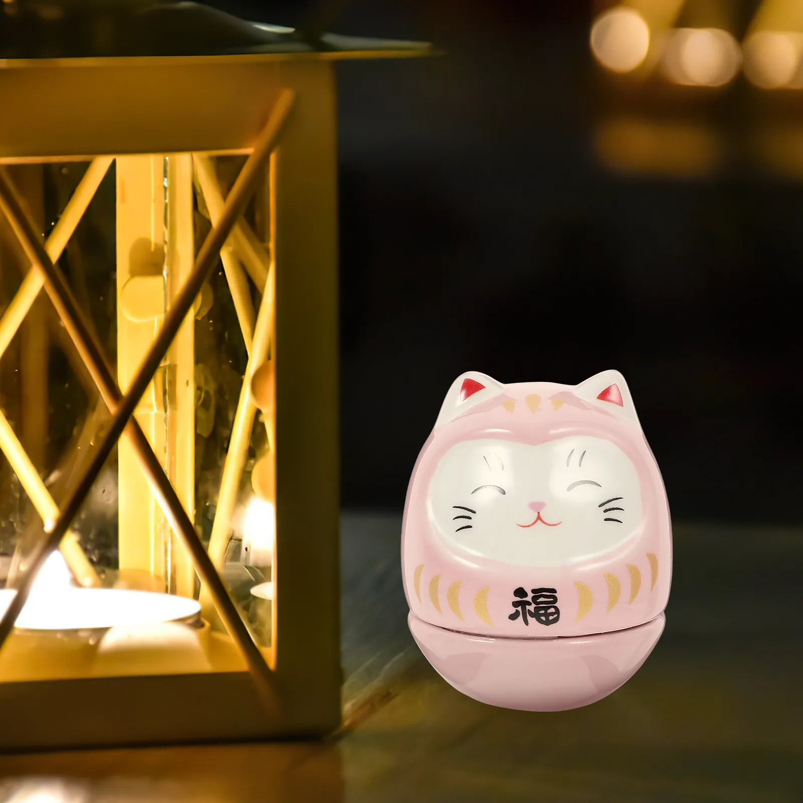 セラミック猫の置物タンブラー卓上装飾小さな和風安定した招き猫像装飾品クリエイティブホーム