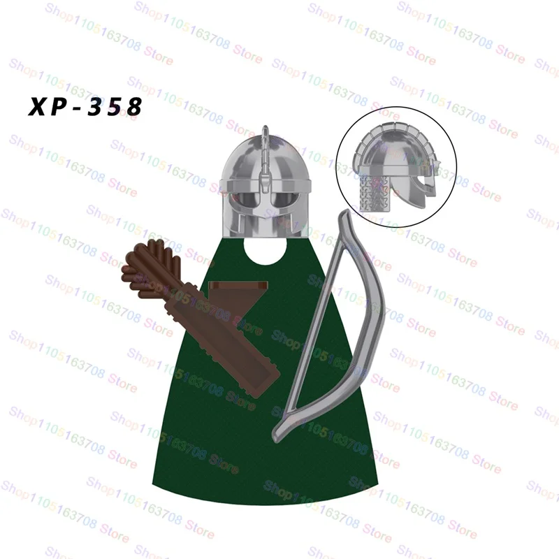 Cavalieri medievali Soldati Elfi Guerriero Esercito Figure Armatura Scudo Accessori Building Block Giocattoli per bambini Regali KT1046