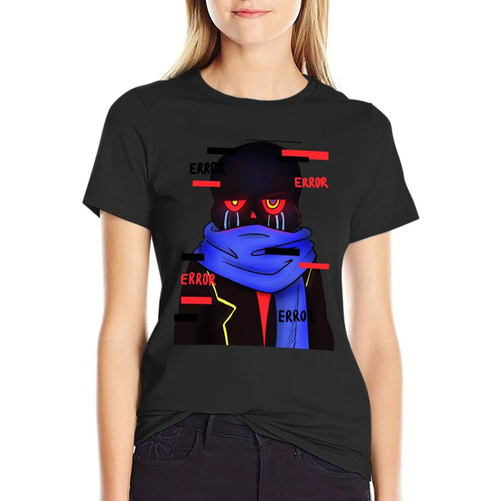 Grumpy Error Sans T-Shirt aesthetic clothes oversized Woman clothing