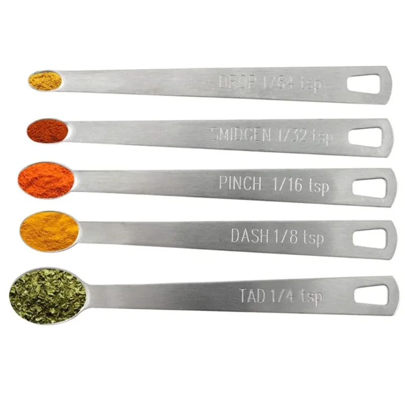5pcs/Set Small Measuring Spoon Stainless Steel Coffee Tea Seasoning Multiple Size Kitchen Tools - view 4