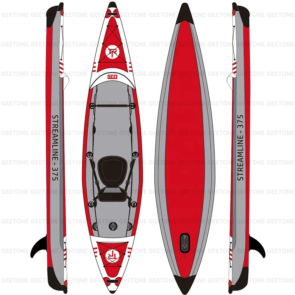 

Geetone Streamline Kayak 375cm Inflatable Drop Stitch Kayak China Foldable 1 Person Drop Stitch Kayak with Nice Quality