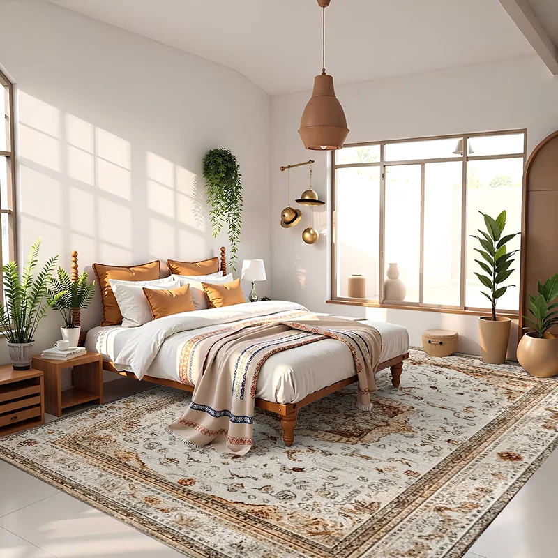 سجادة ميدالية بوهيمية من RAKKS - سجادة منطقة لغرفة النوم، سجادة تركية لغرفة المعيشة وغرفة المعيشة والمنزل والمكتب #4