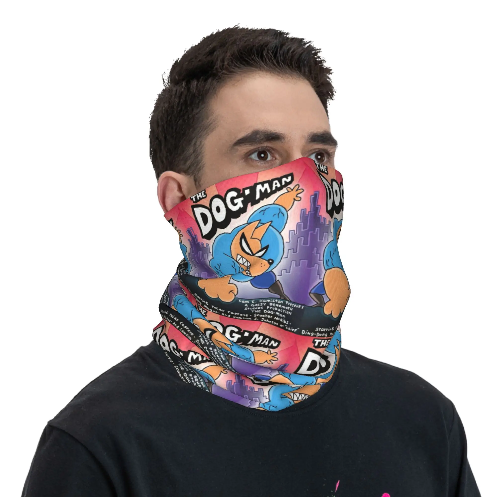 Dog Man Dogman Movie 2025 Comic Bandana Neck Gaiter Printed Wrap Scarf Multifunction Headwear Running For Men Women Adult