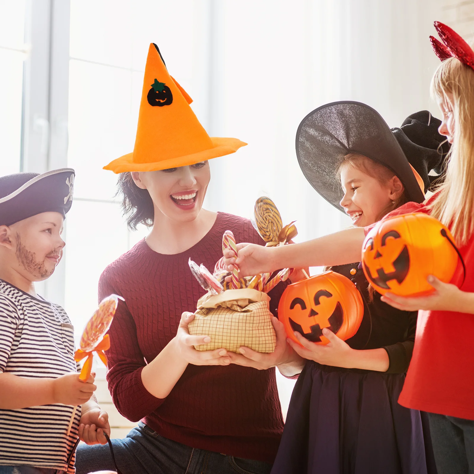 

Halloween Pumpkin Hat Pointed Witch Hat Comfortable Design Halloween Cosplay Party Costume Pumpkin Accessory Cosplay Prop