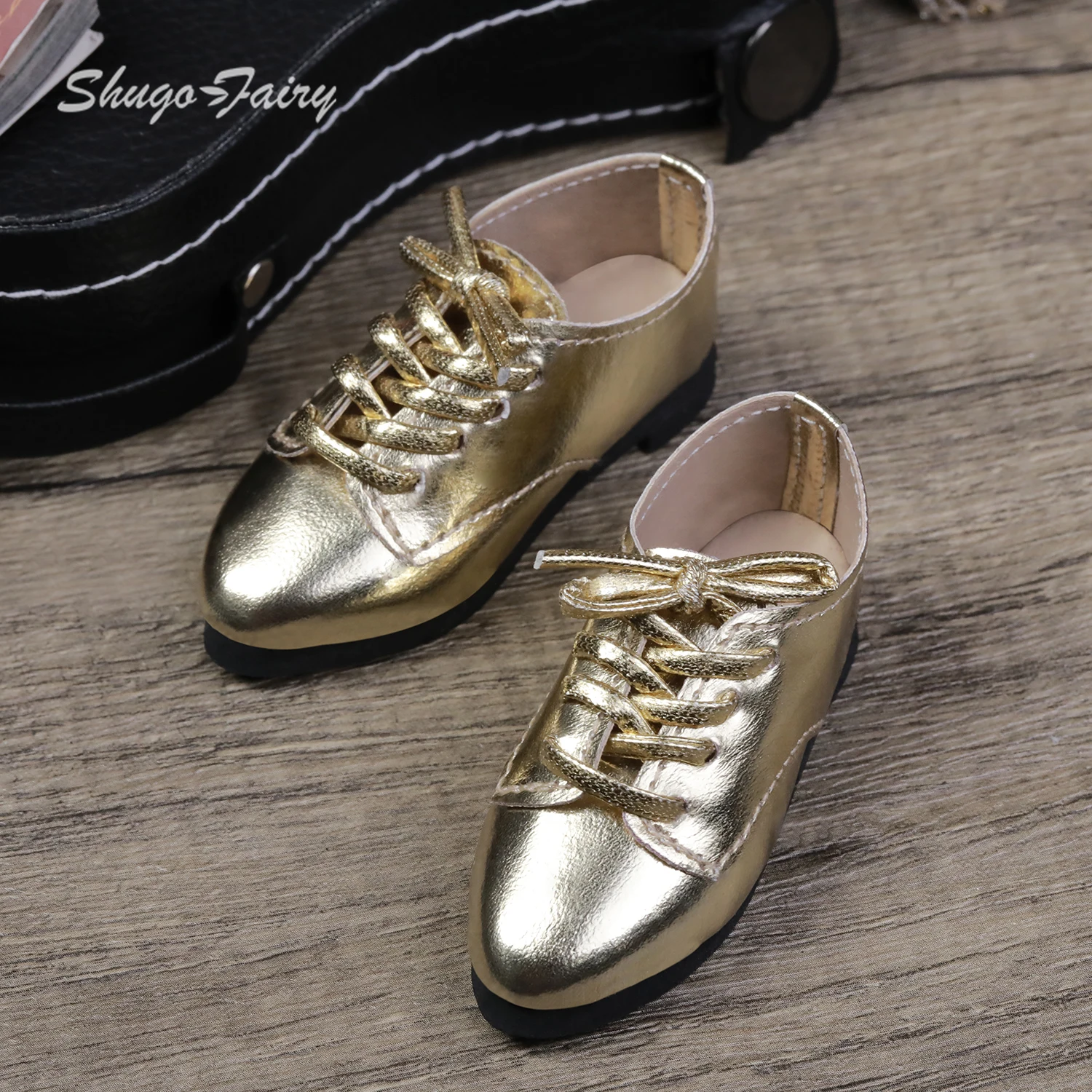 

1/4 обувь для BJD, современный стиль, блестящие золотые кожаные туфли, обувь для фигурок из смолы WX4-50, аксессуары ShugaFairy