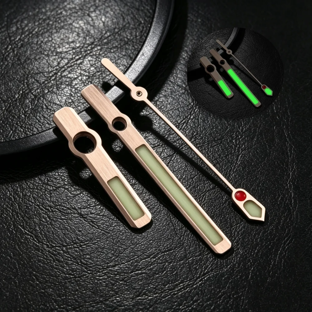 8.25*11.5*12.5mm abalone watch hands C3 green lume 6105 hands suitable for NH35A/NH36A movements