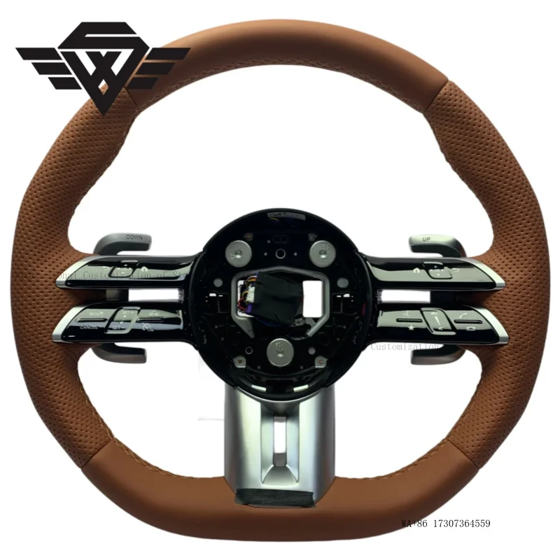 Luxury Premium Quality Genuine Leather Car Steering Wheel for Mercedes Benz 223AMG 809Y GLK B CLASS Customizable Style Design