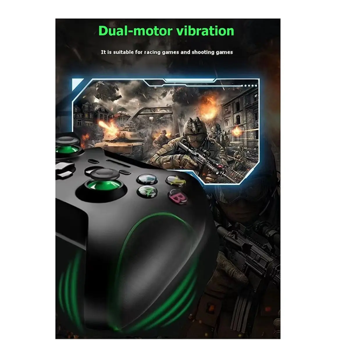 Wireless Gamepad for One 2.4G Game Controller for /PC/XSXc with Dual Vibration Ergonomi Game Controller