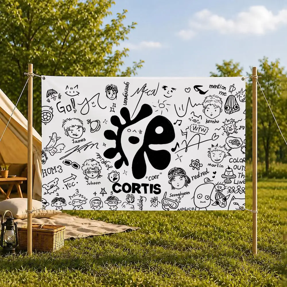 Pop-Band CORTIS Flaggen, Zimmer, Schlafzimmer, Zuhause, Außenbereich, Wandbehang, Konzert, bedruckter Hintergrund, Dekoration, Kunst, Banner – Detail 4