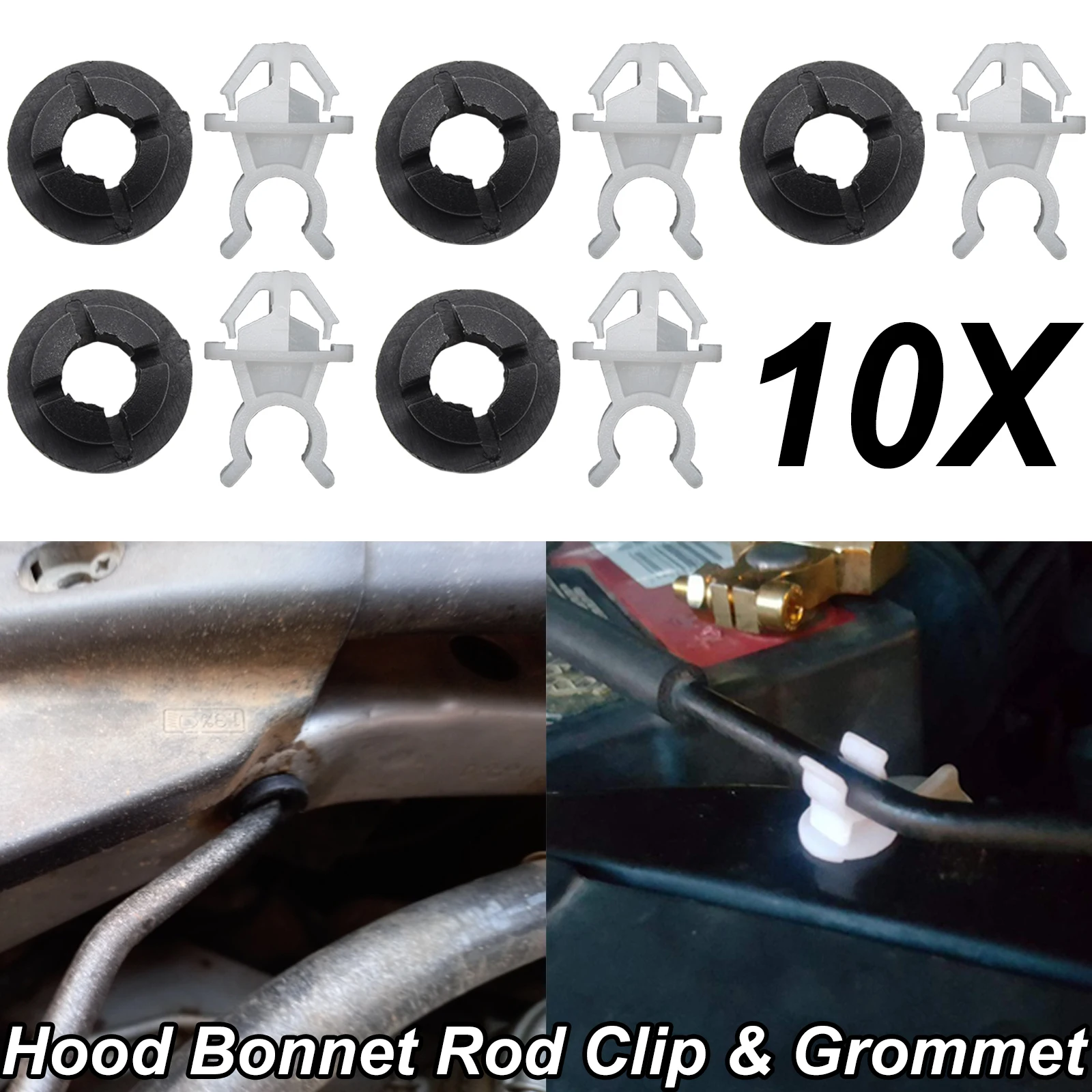 10x Bonnet Rod Hood Stay Prop Support Clip Grommet For Honda CR-V HR-V Odyssey Civic Jazz For Acura TSX RDX 91503SS0003 Clamp