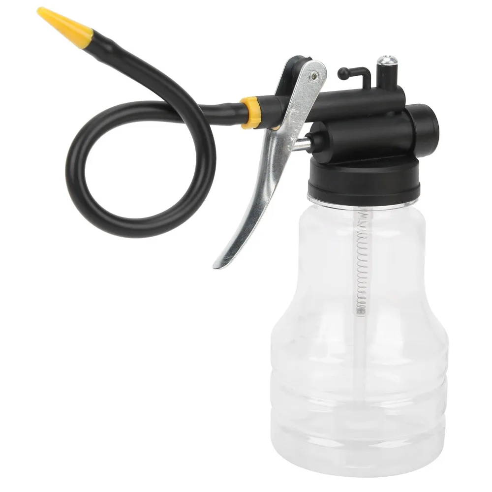 Manual 250ml Capacity Oil Can Pump Transparent Body Flexible Spout Oil Lubrication Gun Filling Equipment Car Maintenance