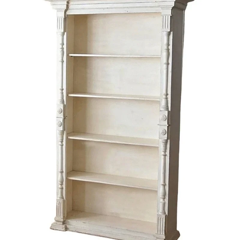 American country display cabinet French vintage solid wood display cabinet Narrow light luxury floor-to-ceiling