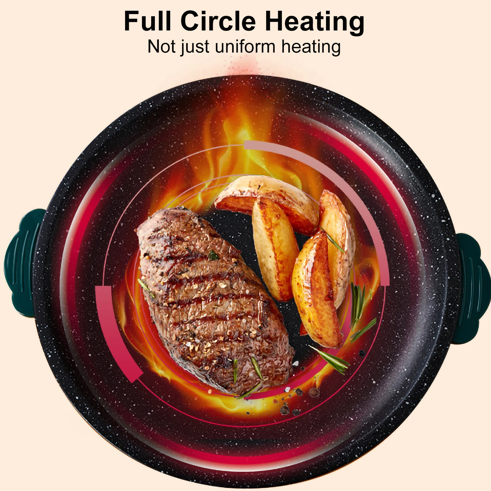 Electric Frying Pan Multifunction Barbecue Steak Fish Frying Pan Skillet Non-Stick Cooking Machine for Household Kitchen Camping