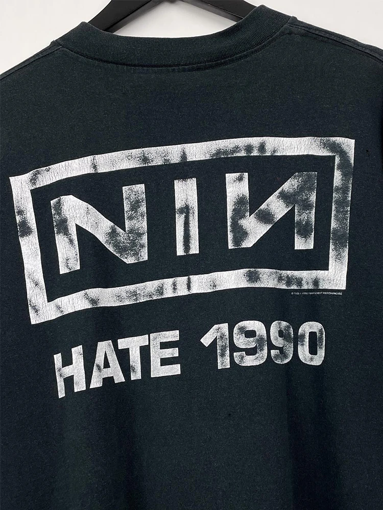 Nine Inch Nails Band High Street Rock Chic Hip Hop Retro Unisex Short Sleeve T-Shirt Cotton Youthful Summer Casual round Neck