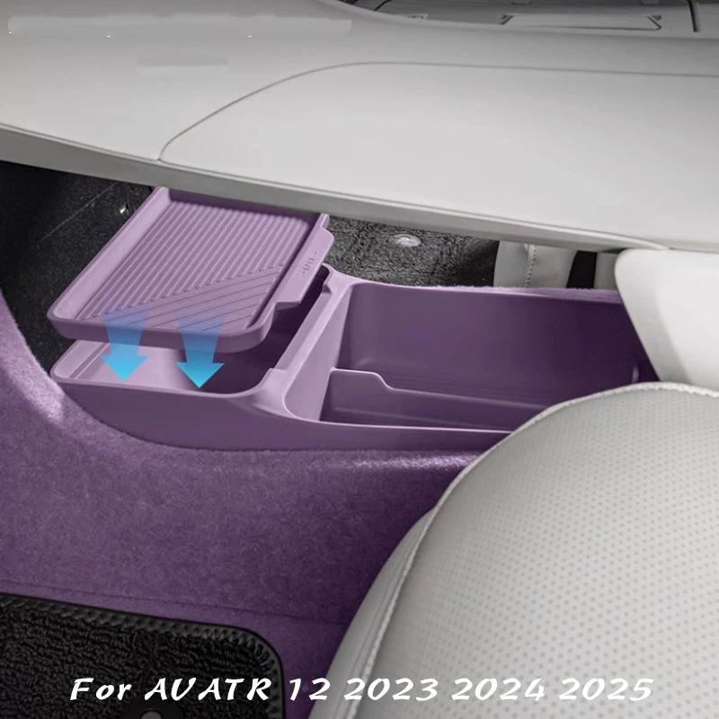 For AVATR 12 2023 2024 2025 Center Console Lower Double-Layer Silicone Storage Box Water Coaste Interior Accessories