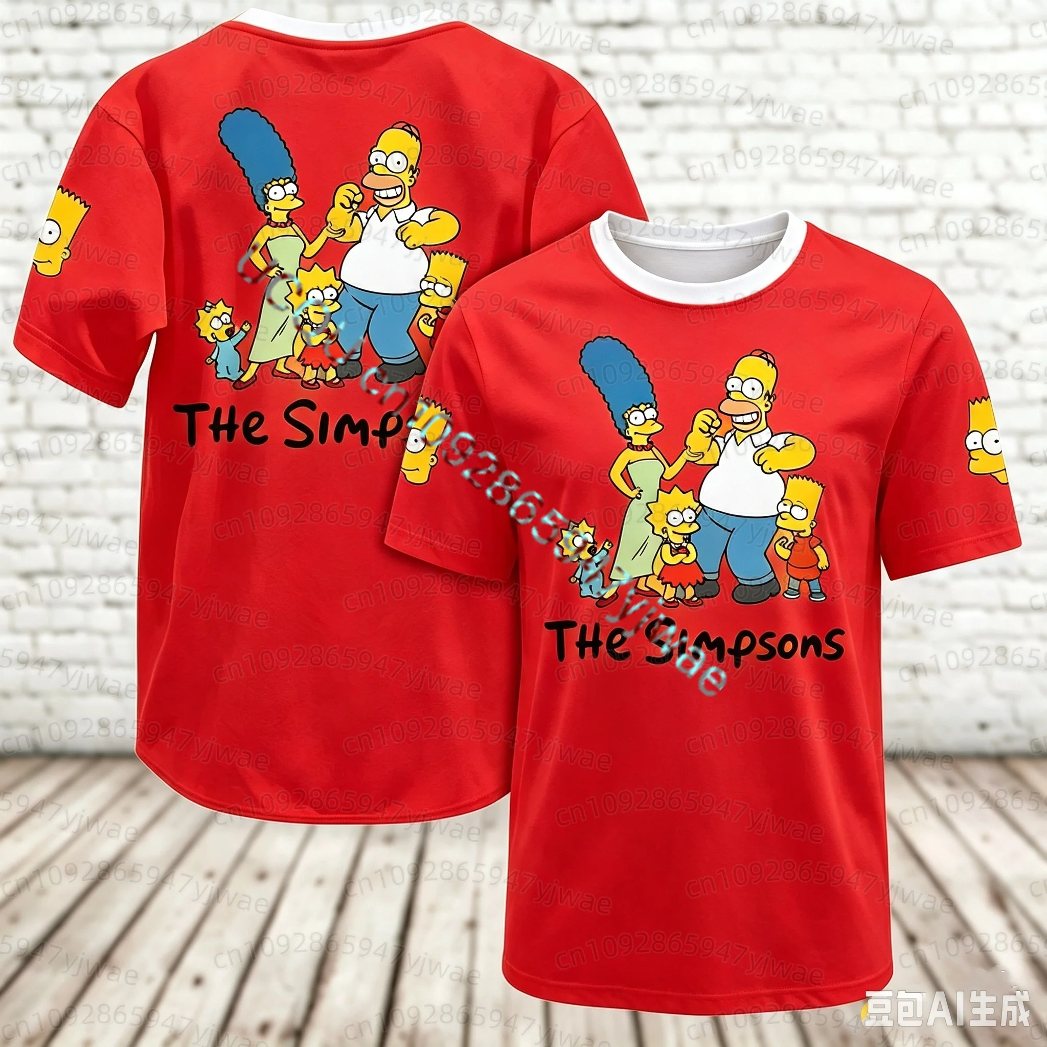 2026 Cartoon Simpson Print Men Women's Short Sleeve T-Shirt Casual 3d Print Summer Kids Parent Sport Tops Name Tag T-Shirt