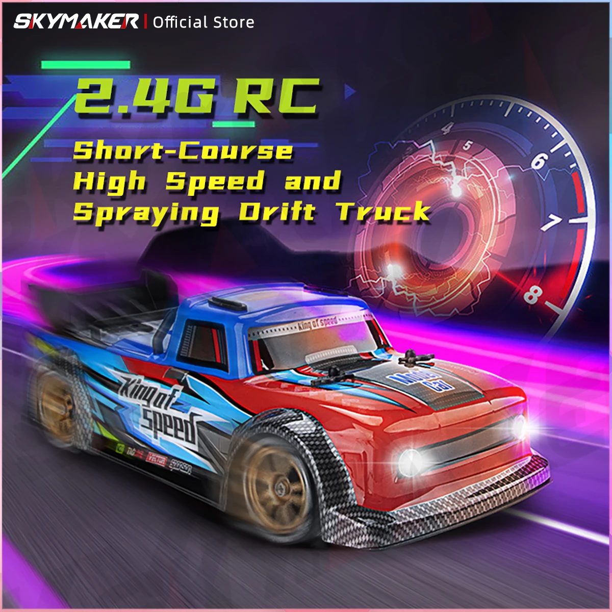 JJRC Q123 1/16 RC Car 2.4G Remote Control 4WD Off Road 360° Drift  LED Light RC Drift Racing Electric Truck Toy Car Gift for Boy