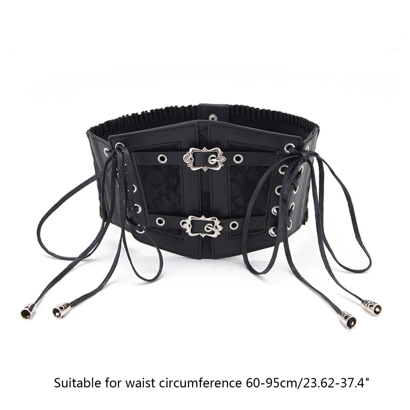 

Corset with Lace Floral Pattern Cummerbunds Strap Belts for Women Banquet Elastic Tight High Waist Slimming Body Belt