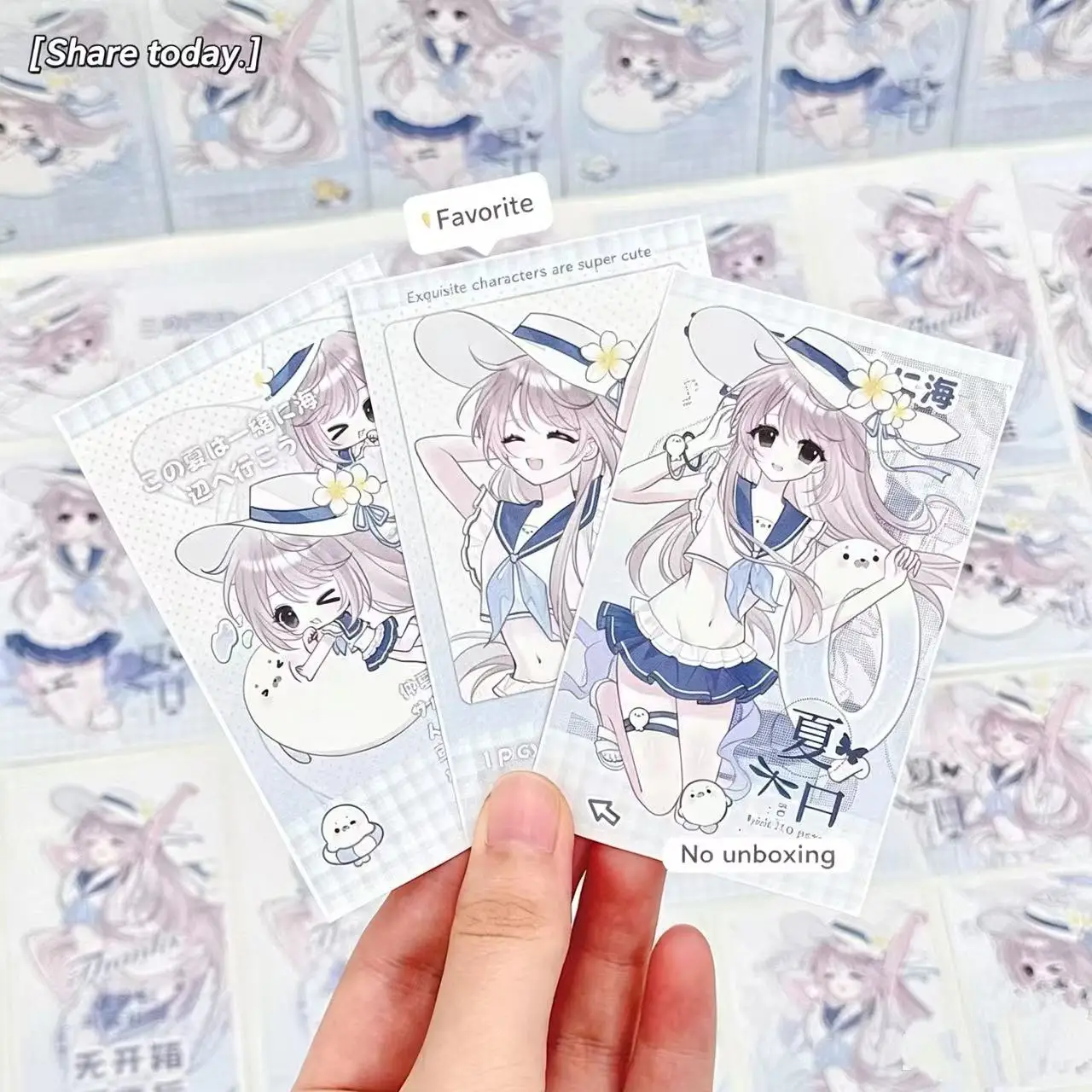 Korean Summer Beach Long Strip Sealing Sticker with High Ins Appearance Value Packaged As Cute Decorative Material Sticker Gift