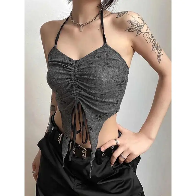 

Goth k Vintage Mall Gothic Dstring Женские тирты 2 пи с низкой талией и бриллиантами, украшенные бамбуковым волокном, Thiened Pants