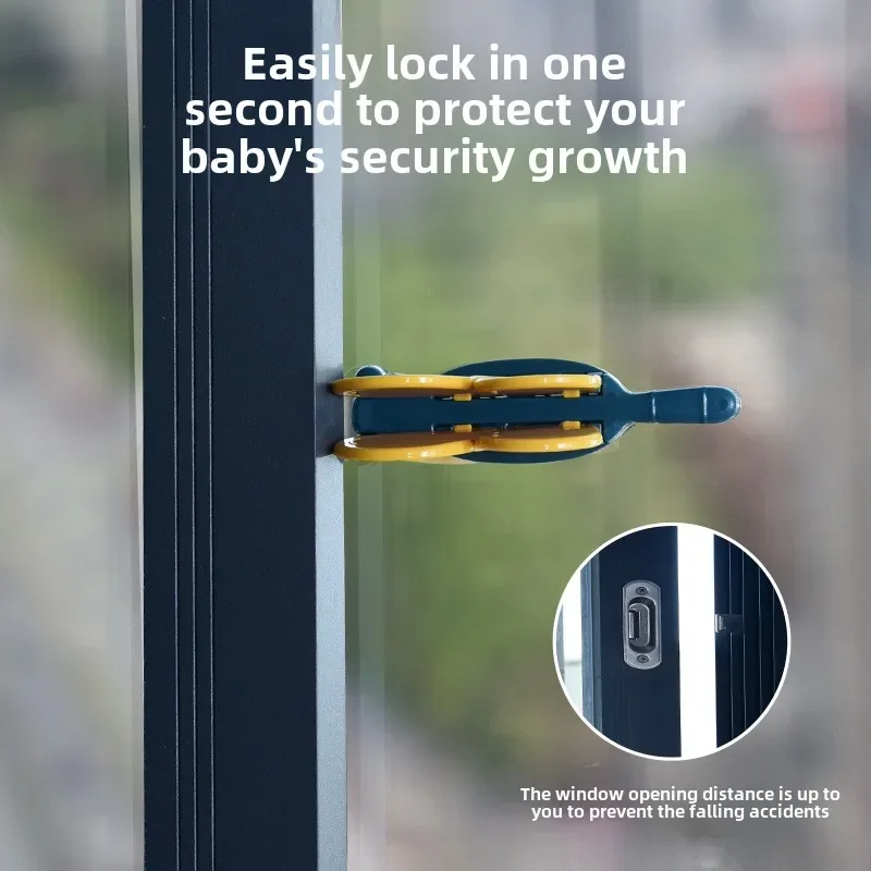 Non Drilling Multifunctional Child Safety Lock Buckle Sliding and Fixing Device, Mobile Window Sill, Baby Protection Lock Buckle