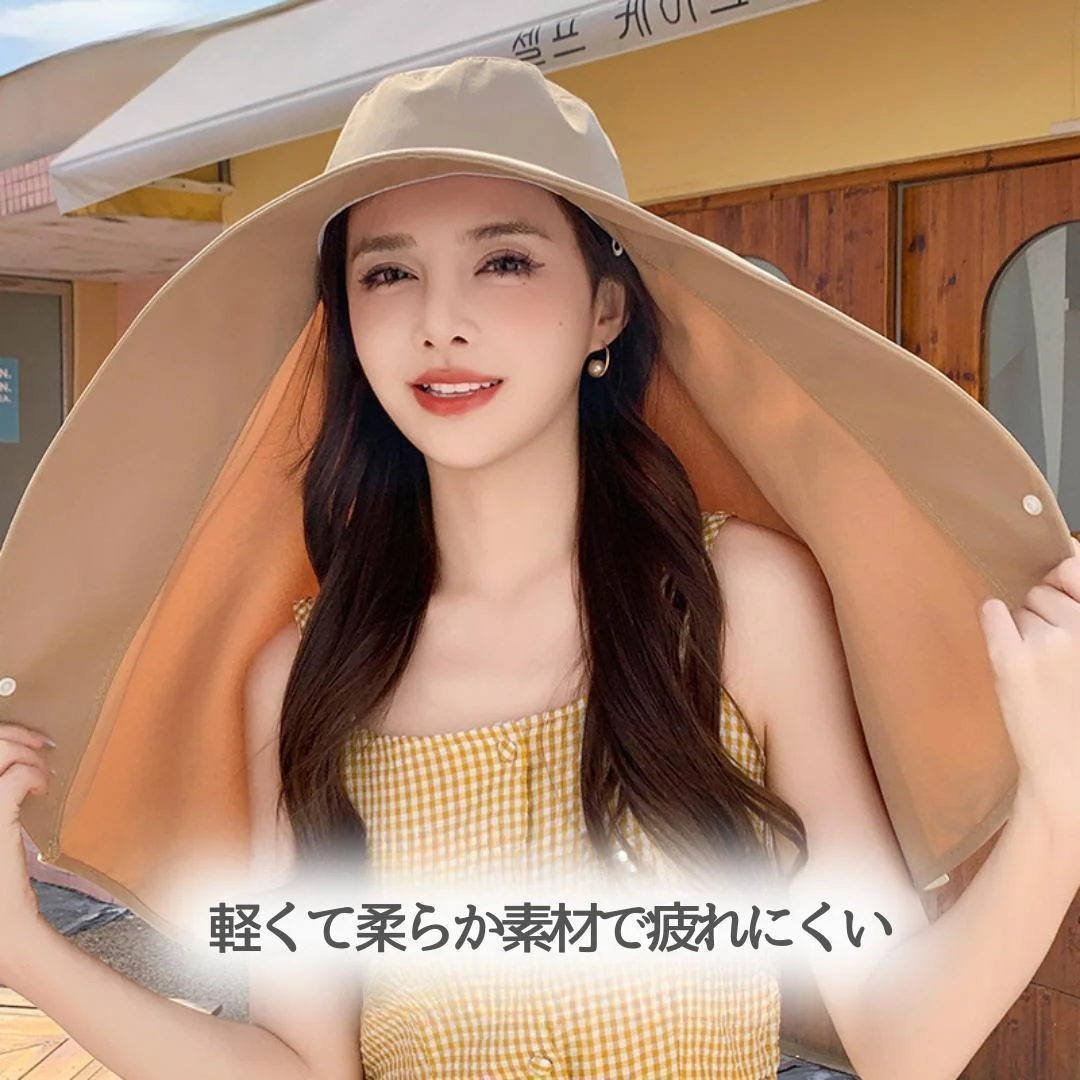 

Складная широкополая панама от солнца: летняя шляпа для женщин с защитой от УФ-излучения UPF 50+, со съемной накидкой на шею, для пляжа и садоводства, удобная для прически с хвостиком