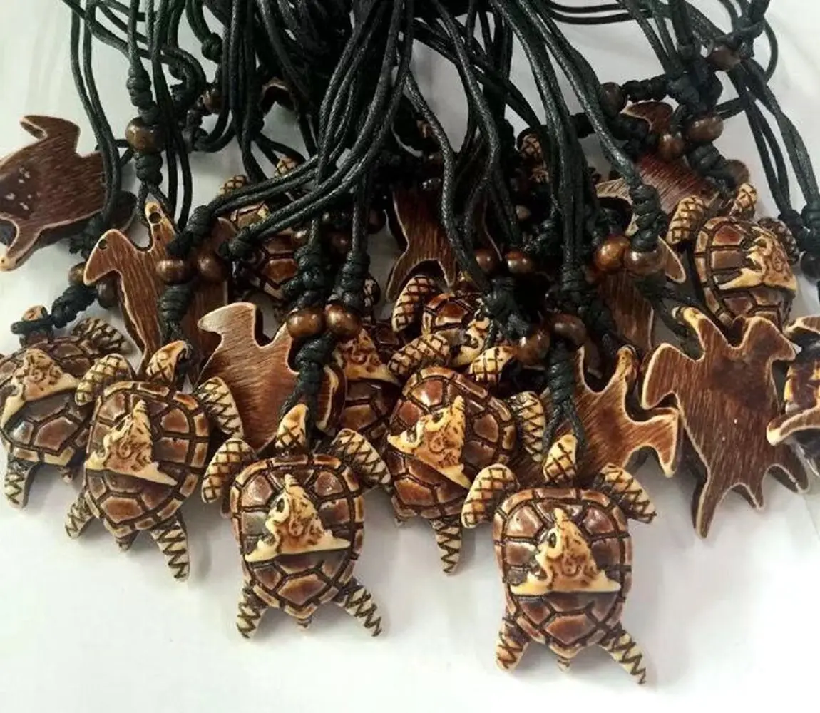 

12 pcs Imitation turtle totem rock style mens necklace
