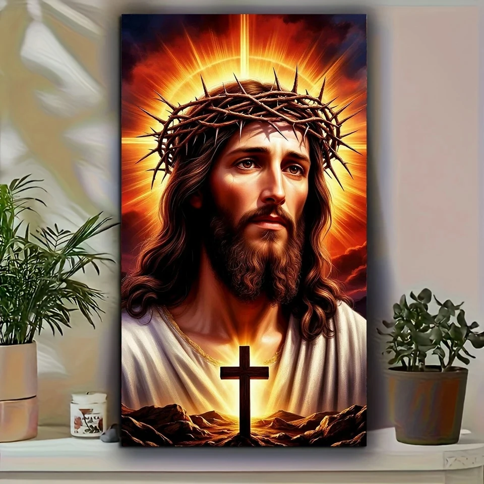 Jesus Christ Cross Diamond Painting Kit 5D DIY Diamond Embroidery Cross Stitch Handmade Art Gift Crafts Home Decor Gift