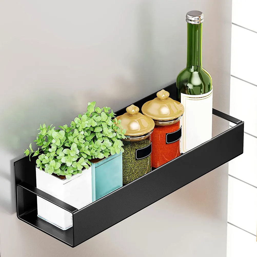 

Magnetic Spice Rack Organizer Iron Magnetic Storage Shelf For Refrigerator Side