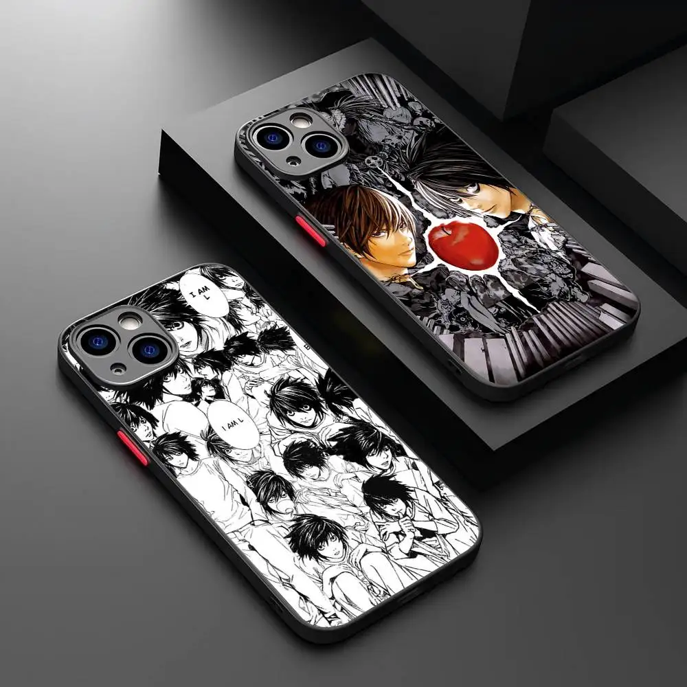 

Death Note Anime Phone Case for iPhone 16 15 14 11 12 13 Pro Max X XS Translucent Matte Cover