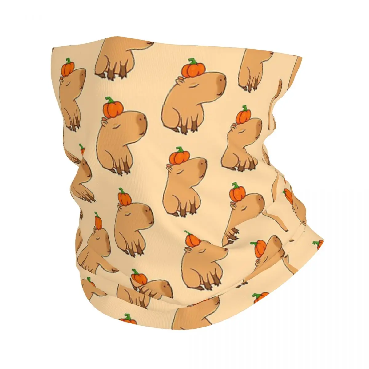 

Capybara Pumpkin Bandana Neck Cover Animal Lover Mask Scarf Multi-use Headband Outdoor Sports for Men Women Adult All Season