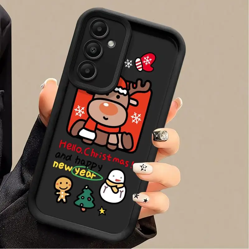 الشتاء عيد ميلاد سعيد قضية الهاتف لسامسونج غالاكسي A22 A23 A24 A12 A13 A14 A32 A33 A34 4G 5G لينة لينة سيليكون كوبا