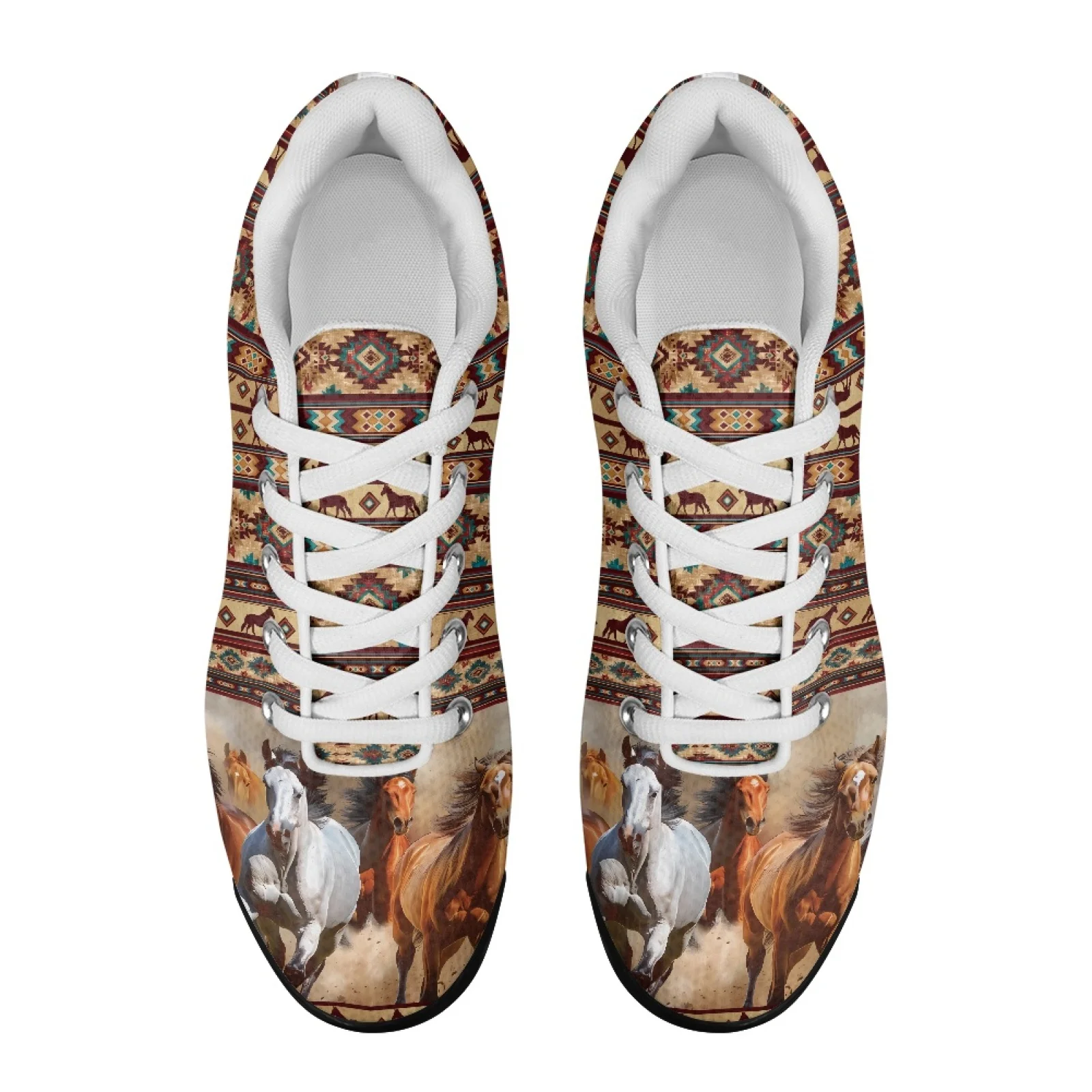 XIXIRIMIDO Air Cushion Sneaker Women Running Shoe Nurse Shoes Men's Sneakers and Casual Shoes Tenis Feminino Aztec Horse Racing