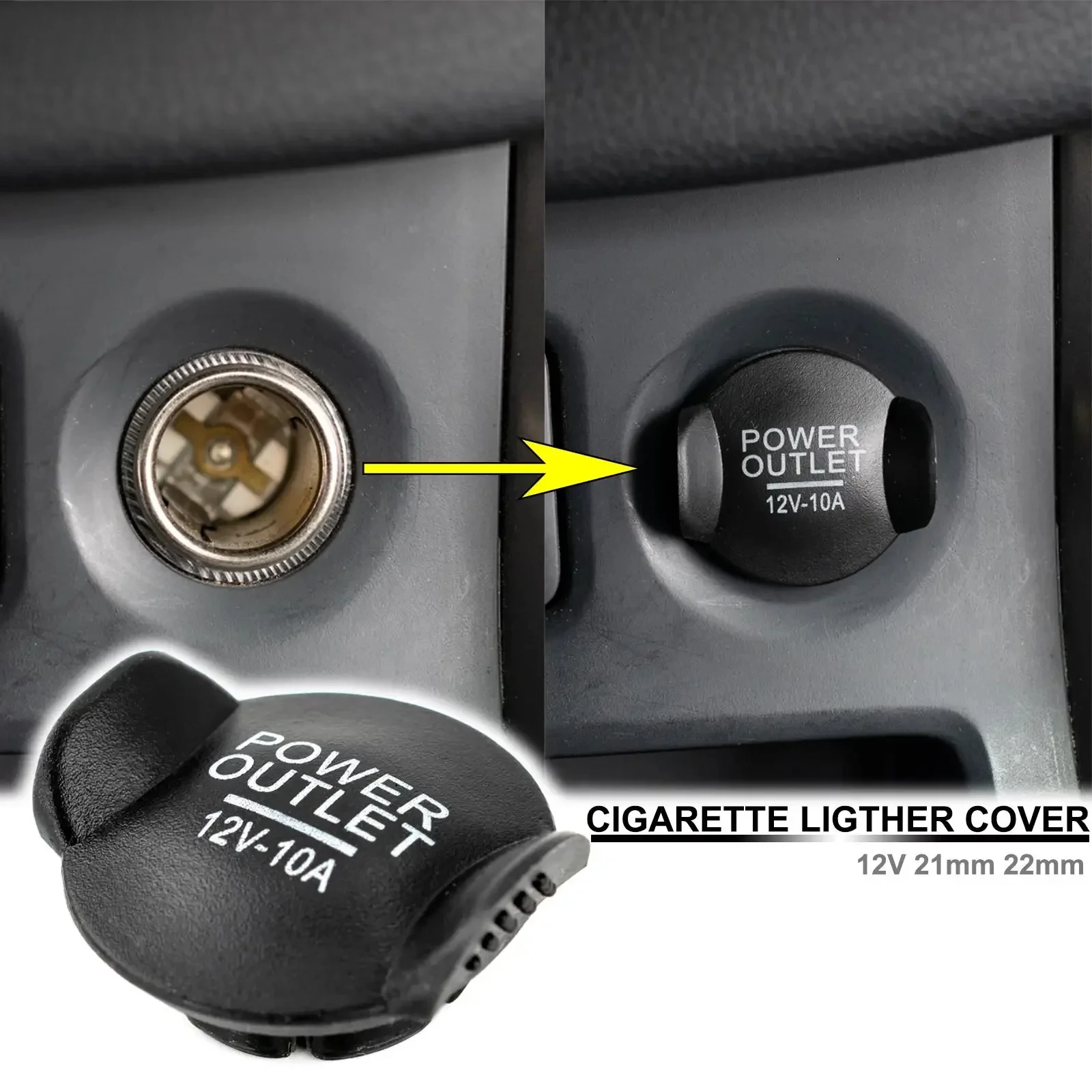 Lighter Cigarette Power Socket Plug Outlet Cover 21mm 22mm 12V Auto Universal Cap Car Accessories Styling Dustproof