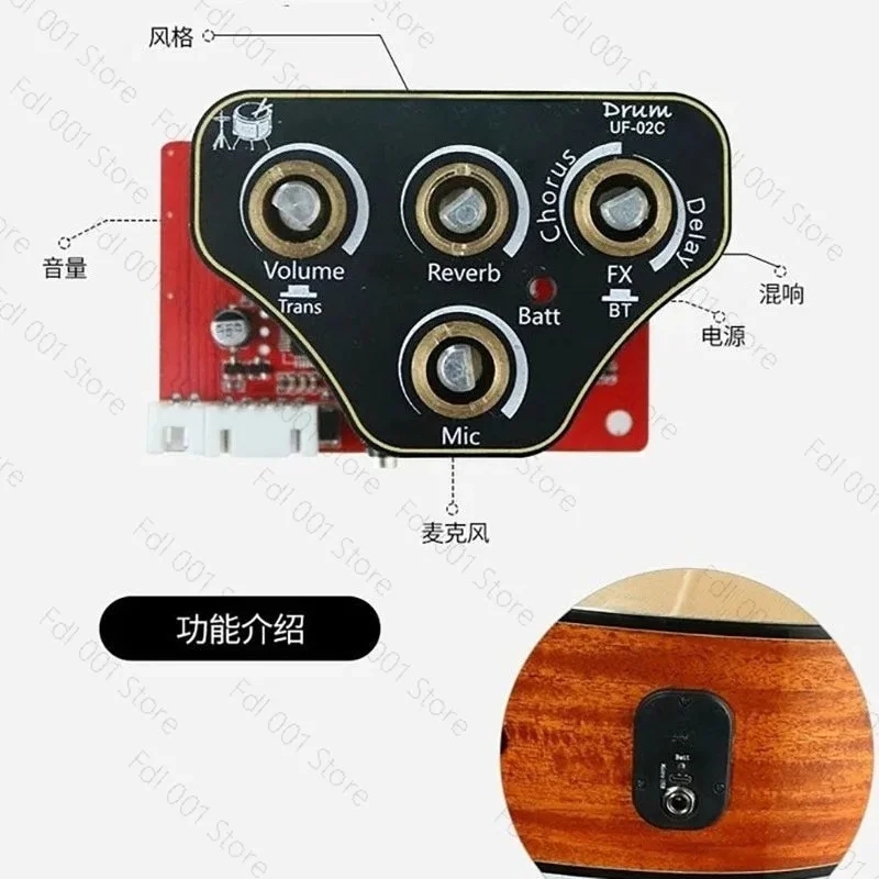 Bluetooth Guitar Resonance Pickup Reverb Chorus Delay Effect Percussion Built in Charging