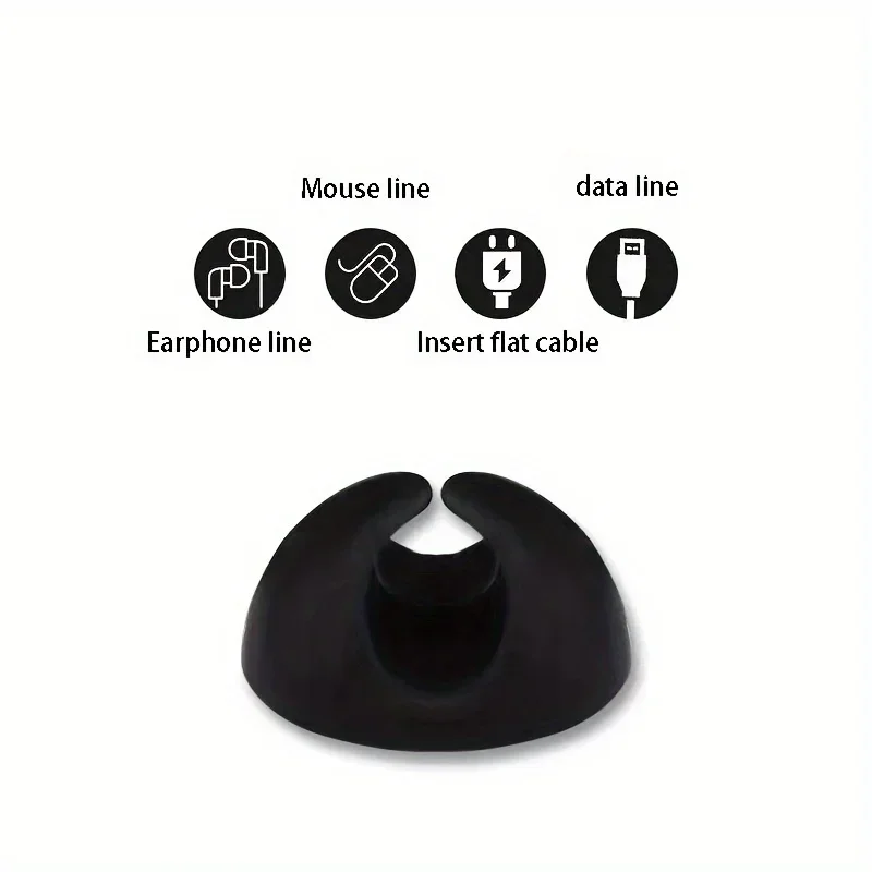 Rubber Desktop Phone Wire Organizer Data Cable Holder for Phone Headset Chargar Cable Holder Desktop Cable Organizer Fixation image 4