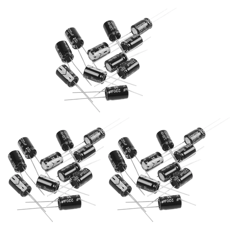 30 X 220UF 35V 105C Radial Electrolytic Capacitor 8X12mm