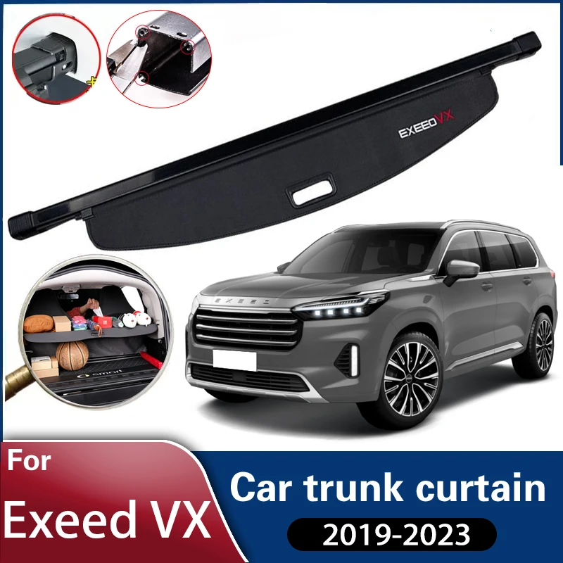 

Trunk Curtain For Chery Exeed VX 2023 ~ 2019 Lanyue Car Trunk Curtain Covers Rear Rack Partition Shelter Decoration Accessories